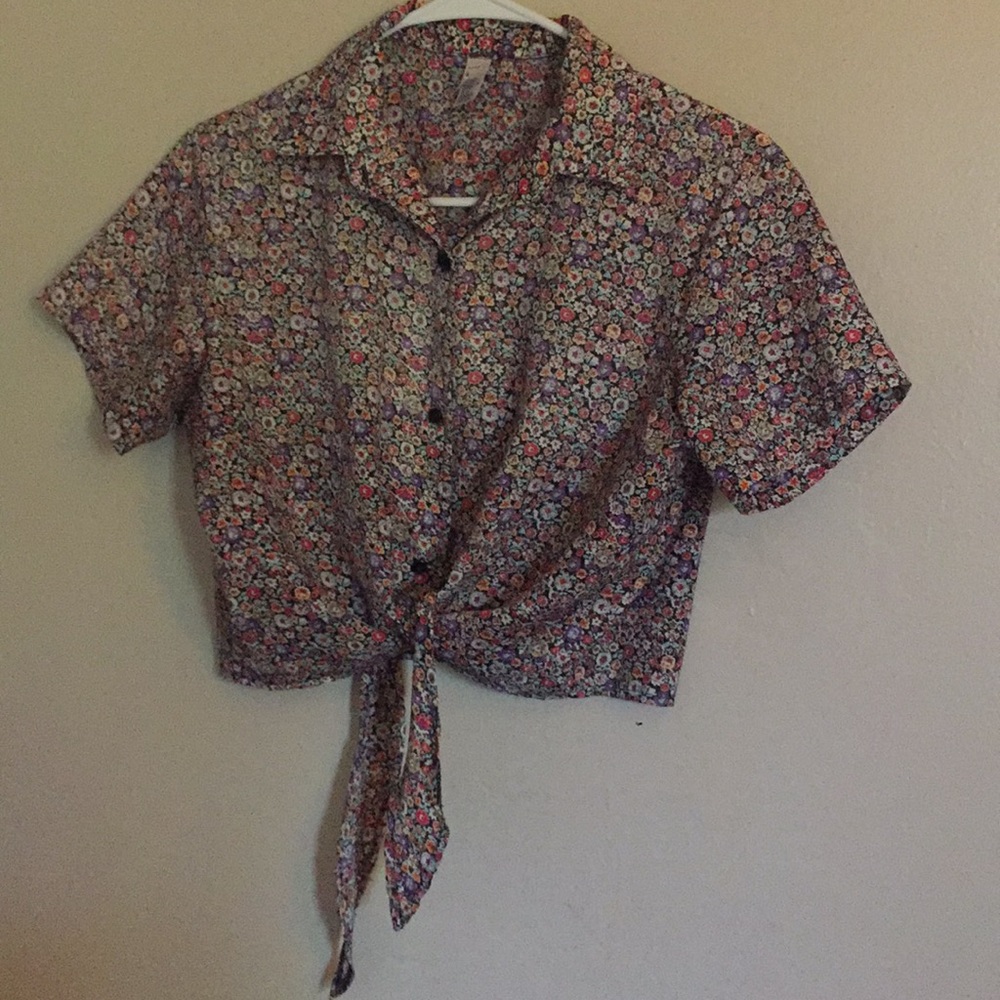 American apparel toe floral blouse xs/s